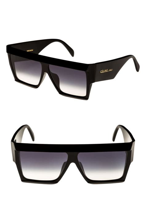 celine 60mm flat top sunglasses|celine 55mm oversized square sunglasses.